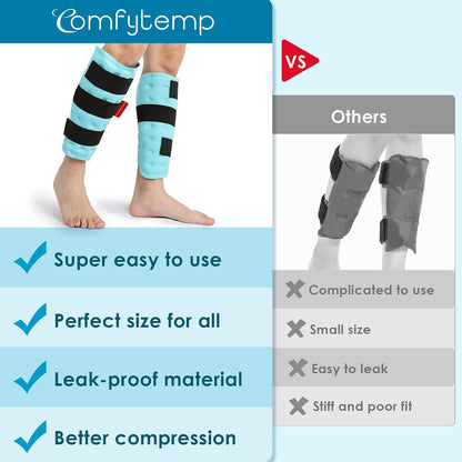 Comfytemp Large Knee Ice Pack Wrap Reusable Gel, FSA Eligible HSA, Full Coverage Knee Cold Compression Brace for Injuries, Pain Relief, Replacement Recovery, Arthritis, Surgery, Women Men Gift
