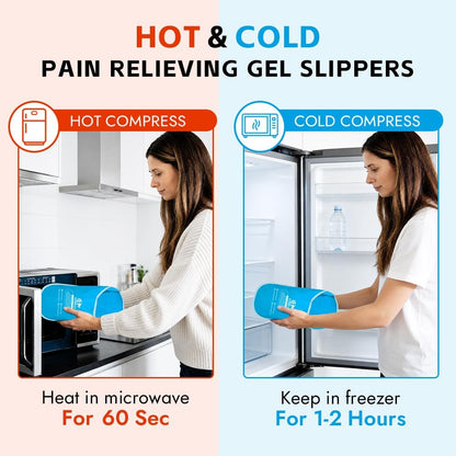 Gel Ice Pack Slippers for Foot Pain Relief, 1 Pair, Blue