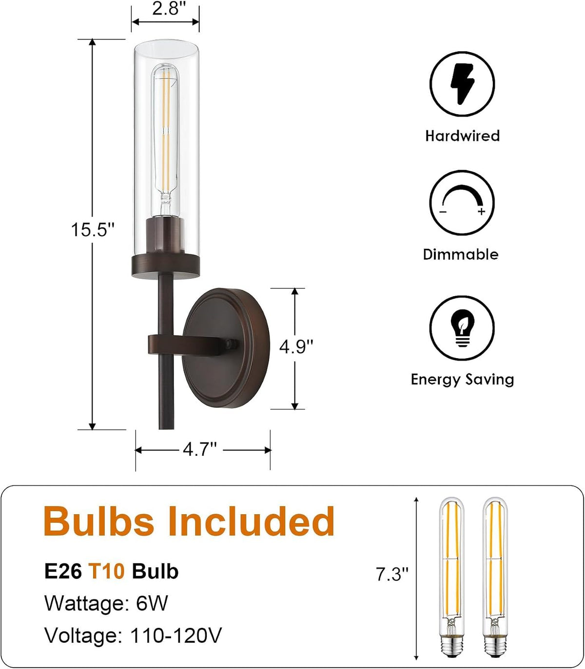 Wireless Wall Sconces with Remote Control, Battery Operated Wall Sconce Set of 2, Black & Gold Rechargeable Dimmable Wall Light for Bedroom Living room Bathroom Hallway Entryway Stairwell, 3000K