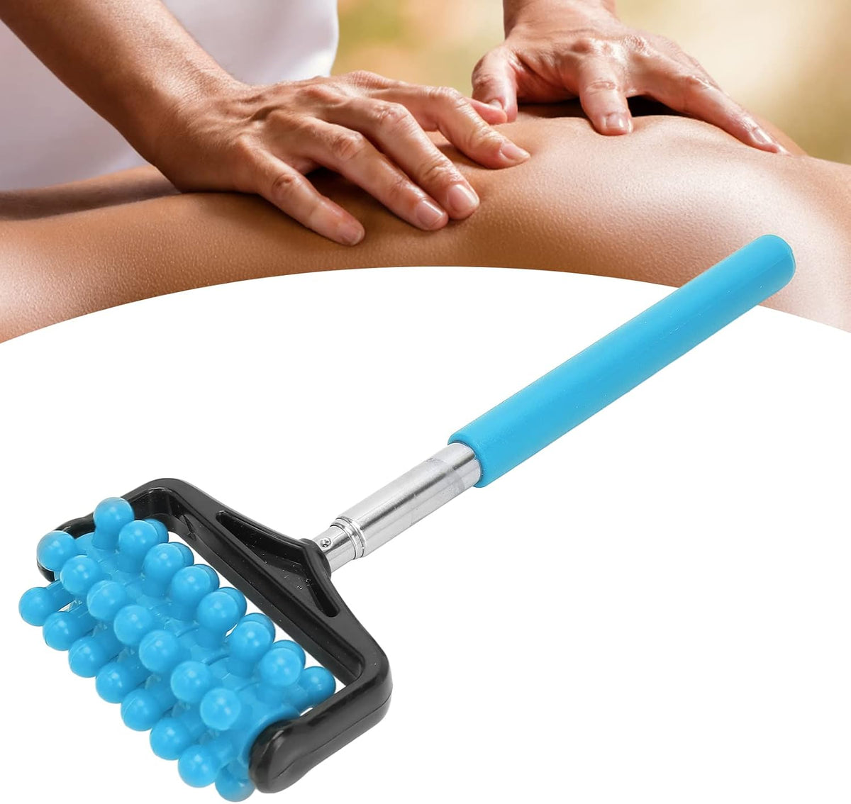 Back Scratchers, Back Massage Roller Massager, Telescopic Roller Massager, Roller Massager Massage ToolsMassage Tools Equipment(Sky Blue)
