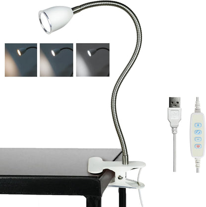 LALISU Desk lamp Eye-Caring Table Lamps, 360°Rotation Gooseneck Clip Lamp