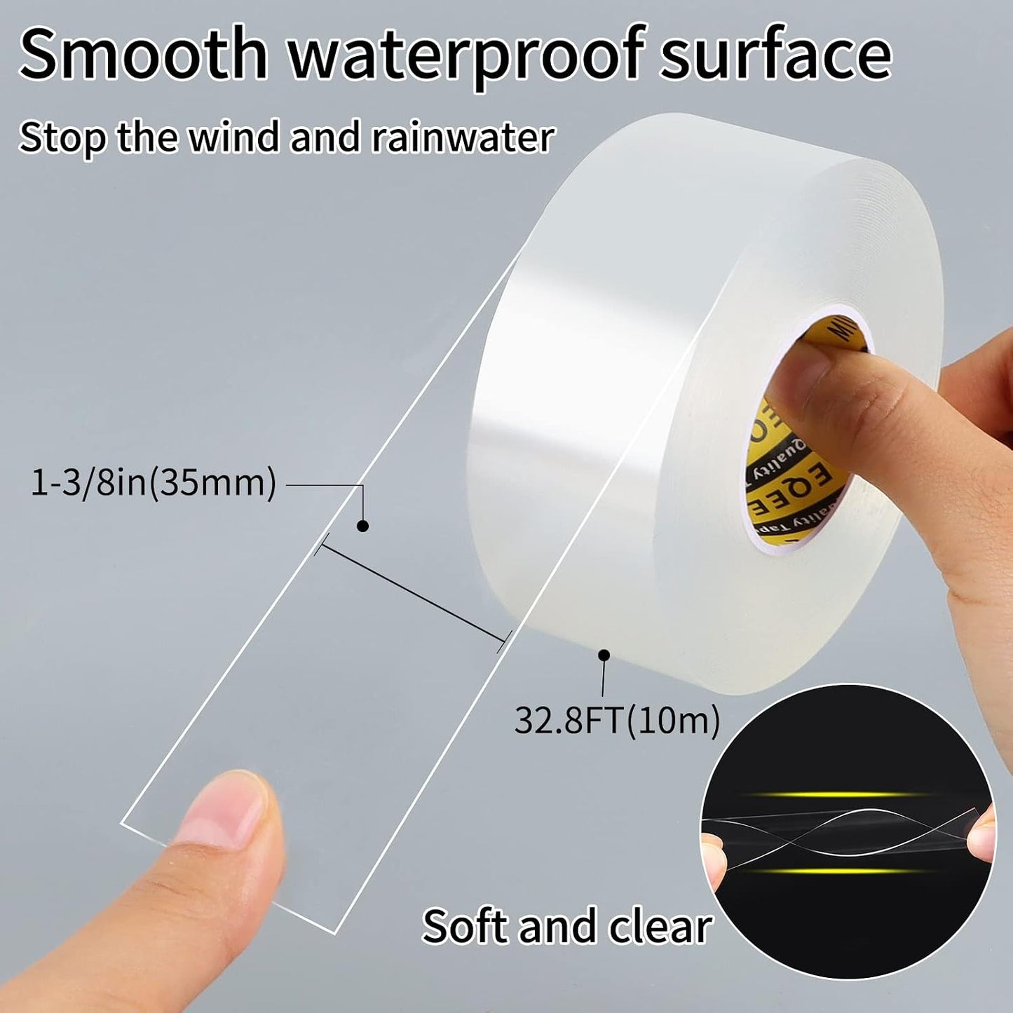 Window Seal Strip Tape for Winter Clear,1in x 32.8FT | Weather Stripping Sealing Insulation Tape for Windows and Door, Window Frame Sealer Draft Blocker Doors Seals Strips