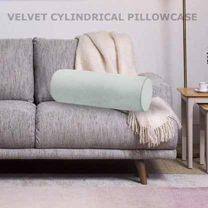 Neck Roll Pillowcases Velvet Cylindrical Pillow Covers 16"x6" with Hidden Zipper for House Home Decor Neck Roll Pillow Cervical Neck Roll Memory Pillow Cylinder Round Cushion (Black, 16x6)