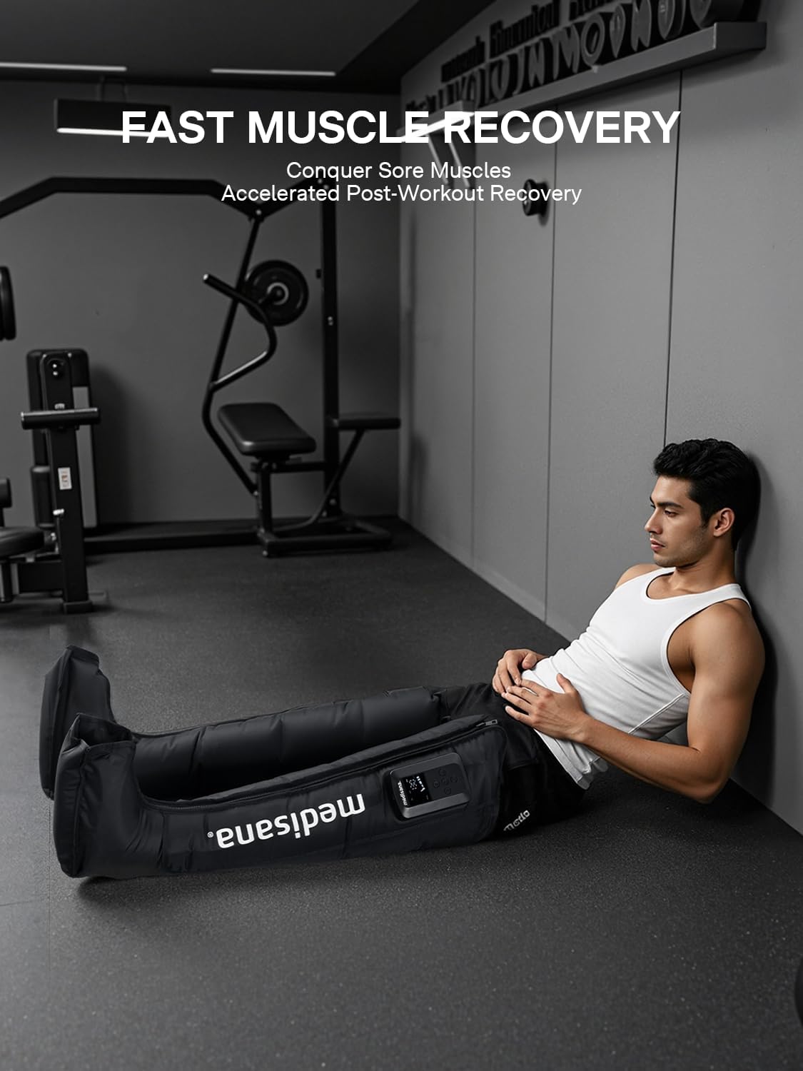 Medisana Leg Compression Massager, Cordless Rechargeable Air Pressure Boot with Multi-Customize Modes, Intensities & Timer, Leg Compression for Circulation (2 Pack)