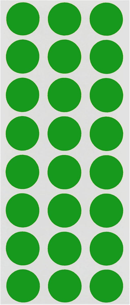 1/2" Removable Dot Stickers, 5 Fluorescent Colors, 1200/Pack | Round Dot Labels in 5 Colors with Writable Matte Paper for Offices, Food Service and Medical Use. Made in USA