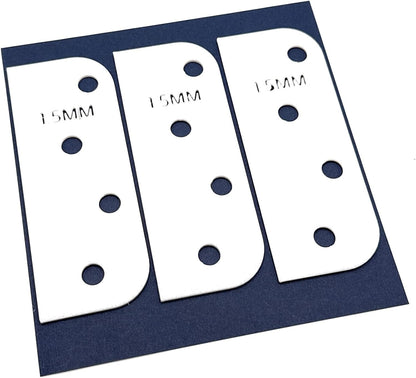 Door Hinge Shims (Set of 3) Hinge Spacer for Interior and Exterior Door Alignment - for 3.5", 4" and 4.5" Standard Hinges (3mm Thick, White, 3.5-inch)