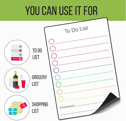 Dry Erase Small Magnetic to Do List White Board for Fridge A5 - Lined Dry Erase Todo List for Refrigerator - Daily Magnetic Planner - Mini Whiteboard Checklist - Magnet Task List White Board