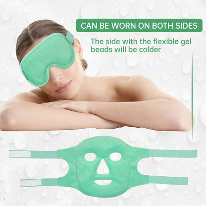 ZNÖCUETÖD Cold Face Eye Mask Ice Pack Reduce Facial Puff, Dark Circles, Hot Cold Compress Pack, Face SPA Gift for Woman Sleeping, Pressure, Headaches, Skin Care, Post Laser Cosmetic Care, Reversible