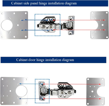 8 PCS Cabinet Hinge Repair Plate, Stainless Steel Hinge Replacement Kit, Stainless Steel Door Hinge Plate, Hinges Repair Board, Cabinet Fixing Plate Bracket with Mounting Screws for Kitchen Cabinet