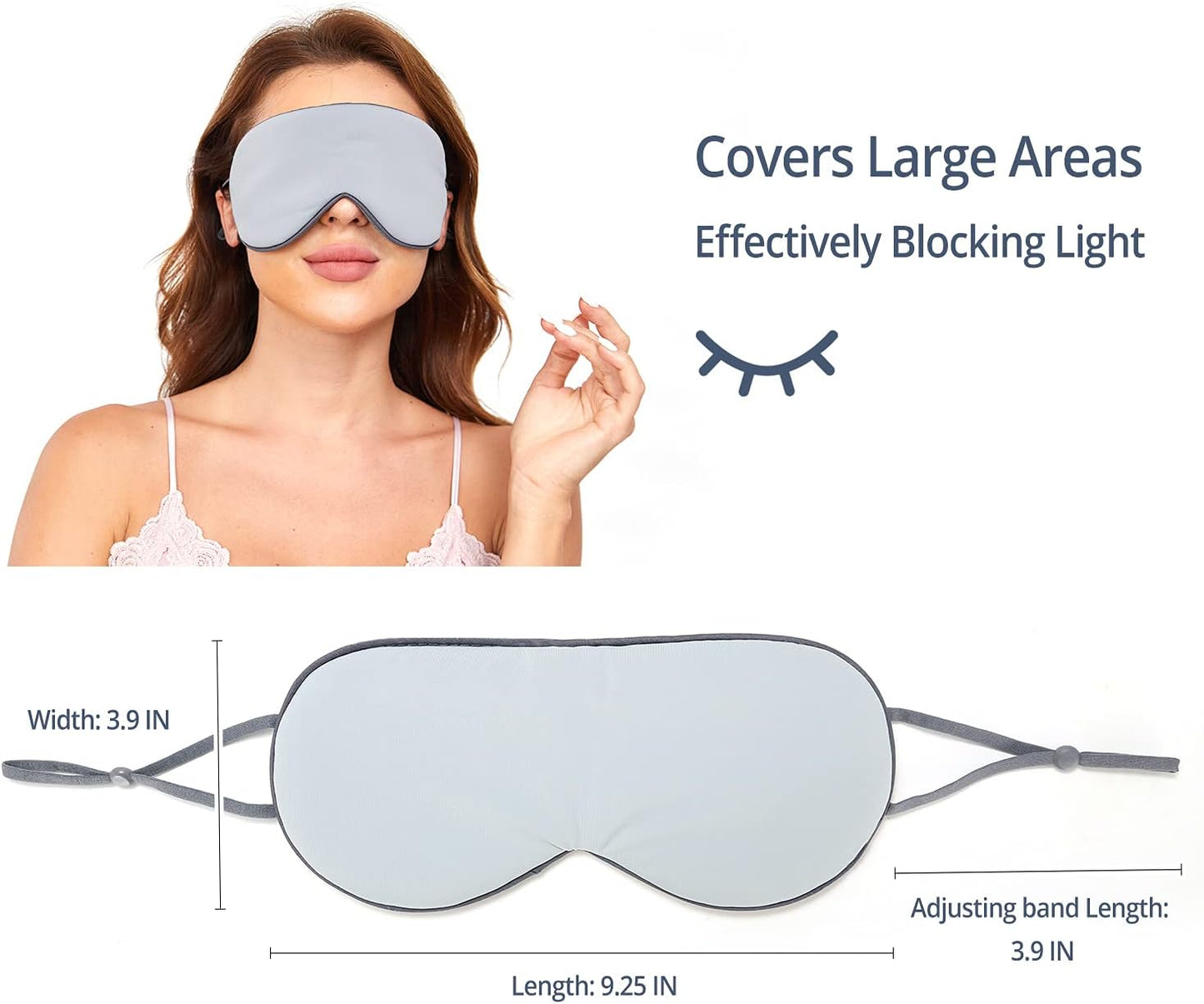 Sleeping Mask 2 Pack, Warm, Cool Double-Sided Use of Sleep Mask, Super Soft Blindfold with Adjustable Strap, Block Out Light, Comfort Sleep Eye Mask for Travel Meditation Nap Black