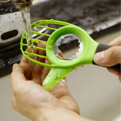 3 in 1 Avocado Slicer Tool and Saver Keeper,Avocado Pit Remover and Cutter as knife peeler scoop with Comfort-Grip Handle (Green-(Slicer+Saver))