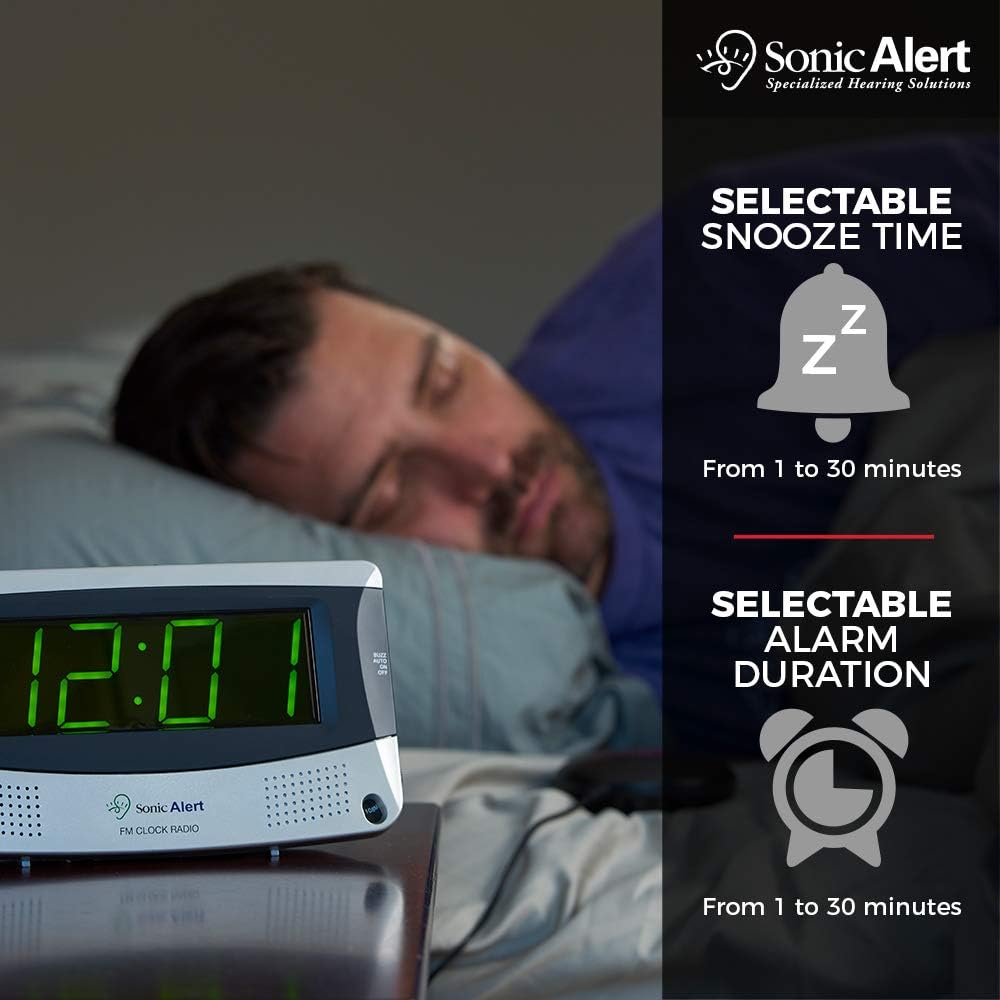 Sonic Alert SBD375SSEU/USA Sonic Boom Dual Alarm Vibrating Alarm Clock