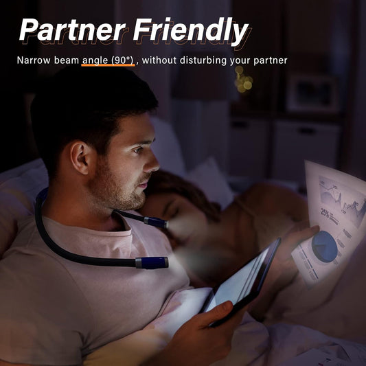 Vekkia Rechargeable LED Neck Book Light for Reading in Bed