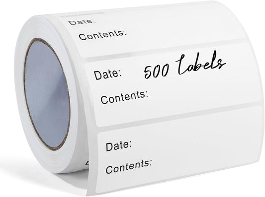 Freezer Labels, 1 x 3 Inch Refrigerator Food Label Stickers, No Residue, Easy Peel Off, Water & Oil Resistant, Labels for Food, Freezer Bags, Jars, and Containers