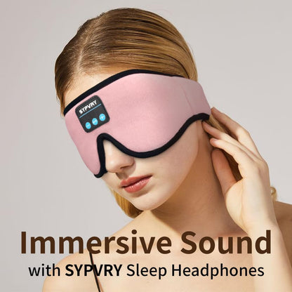 Bluetooth Sleep Mask Wireless Headphones 3D Bluetooth Eye Mask for Side Sleepers SYPVRY Blackout Eye Mask with Headphones Speaker for Airplane,Travel, Black