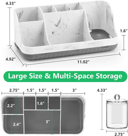 GFWARE Black Toothbrush Holder - 7 Slots Bathroom Organizer Countertop with Drainage Matte Black Electric Toothbrush and Toothpaste Holder for Bathroom Accessories Organization Vanity Sink Storage | Detachable 7 Slots Matte Black Kid Electric Toothbrush