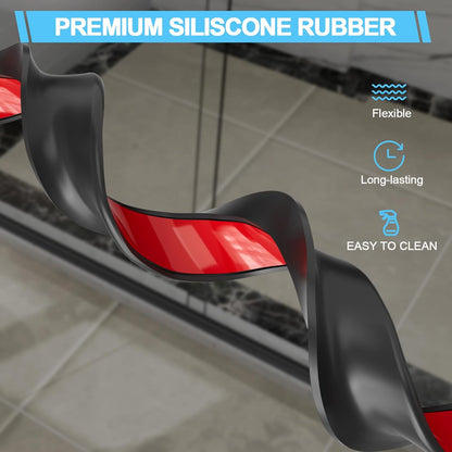Duzzy Shower Threshold Water Dam Guard, Silicone Rubber Shower Door Bootom Seal Strip for Walk in Shower (39 Inch, Clear)