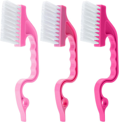 Slick- Window Track Cleaning Brush, 2 Pack, Yellow/Purple Ergonomic Handle, Built-in Scraper, Multipurpose, Window Track Cleaning Tools