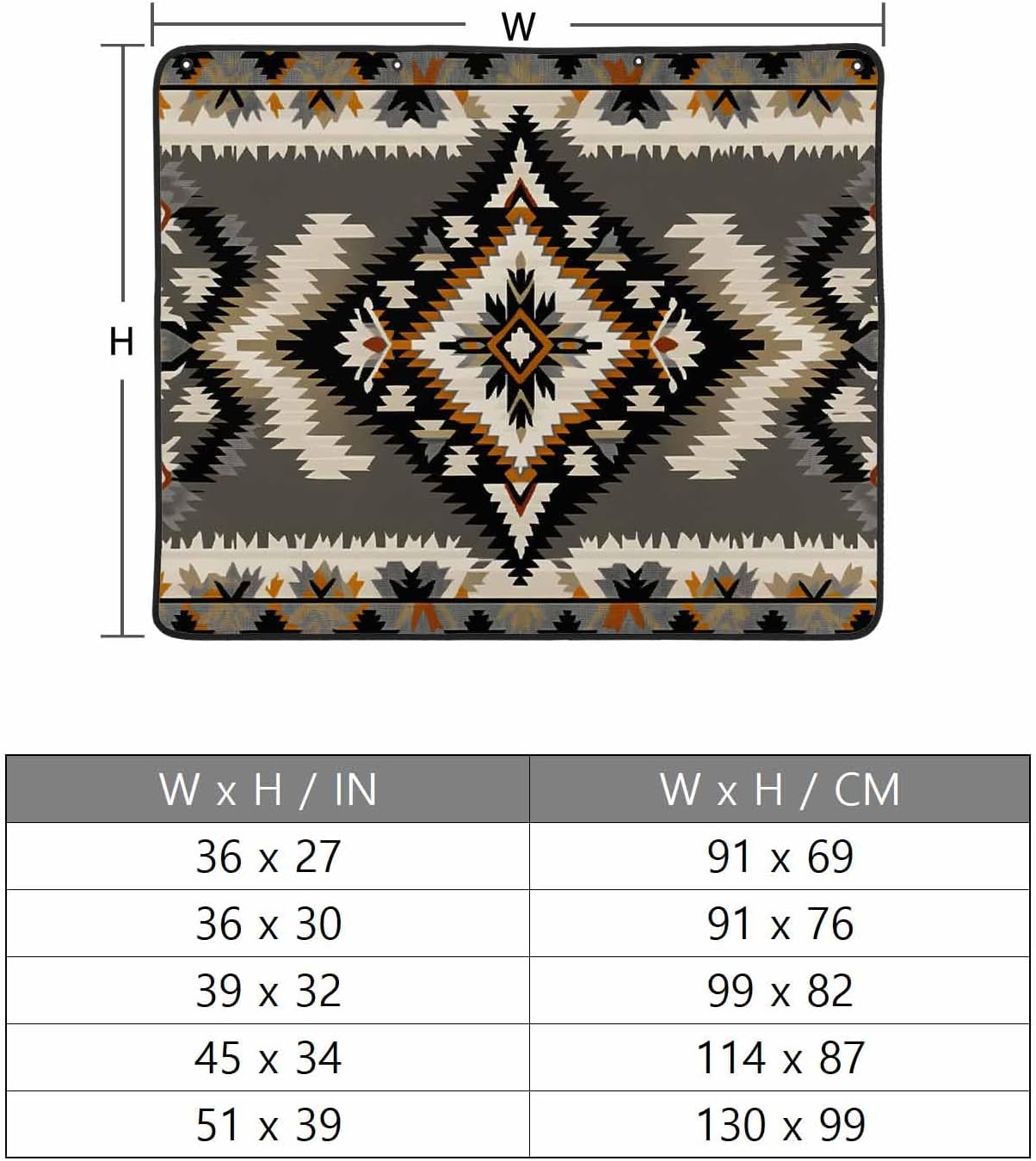 Western Aztec Magnetic Fireplace Cover Decorative Indoor For Brick Fireplace, Rustic Tribal Southwestern Boho Ethnic Insulation Fireplace Blocker Blanket Draft Stop Hot Heat Save Energy, 36"Wx27"H