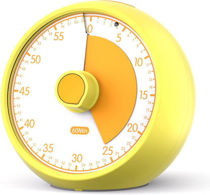 Visual Timer for Kids 60-Minute Countdown Timer with Optional Alarm, Focus Tool for ADHD & Autism, Time Management for Homework, Chores, Office, Kitchen, Teaching & Study Routines (Purple)