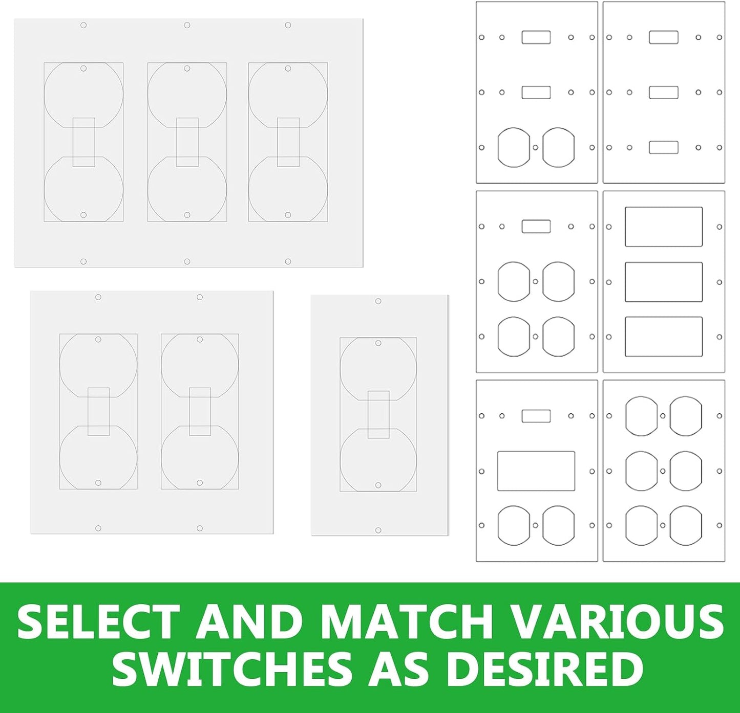 30Pack Outlet Insulation Pads, Wall Plate Gasket Draft Stopper Seal | 3 Sizes for Single Double Triple Plates, 3mm EVA Foam, No-Tool Install, Thermal Sound Energy Saver