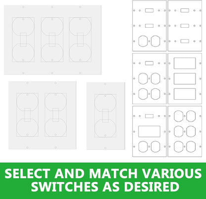 30Pack Outlet Insulation Pads, Wall Plate Gasket Draft Stopper Seal | 3 Sizes for Single Double Triple Plates, 3mm EVA Foam, No-Tool Install, Thermal Sound Energy Saver