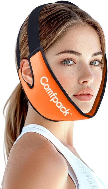 Comfpack Wisdom Teeth Ice Pack Head Wrap,Soft Double Side Jaw Face Ice Pack | Extra Large Jaw & Chin Ice Pack, Reusable Gel Hot Cold Therapy for TMJ, Oral Surgery, Face Swelling, Tonsillectomy Recovery