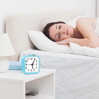 AMIR Silent Non Ticking Analog Alarm Clock, Battery Operated Small Clock | Beep Alarm Clock with Snooze & Night Light for Bedroom, Bedside Desk, Students & Heavy Sleepers