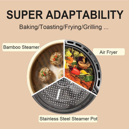 Air Fryer Parchment Paper Liners, 8 Inch 100 Pcs | Pre-Cut Non-Stick Unbleached Paper; Fits 3.5-6QT Air Fryers; Disposable And Durable; Microwave And Steaming Basket Safe