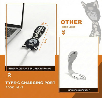 Rechargeable Kids Book Light, Cute Bookmark Reading Light for Kids, Dimmable Portable LED Book Light for Reading in Bed, Eye-Caring Bedtime Reading Lamp for Children & Travel, Brown