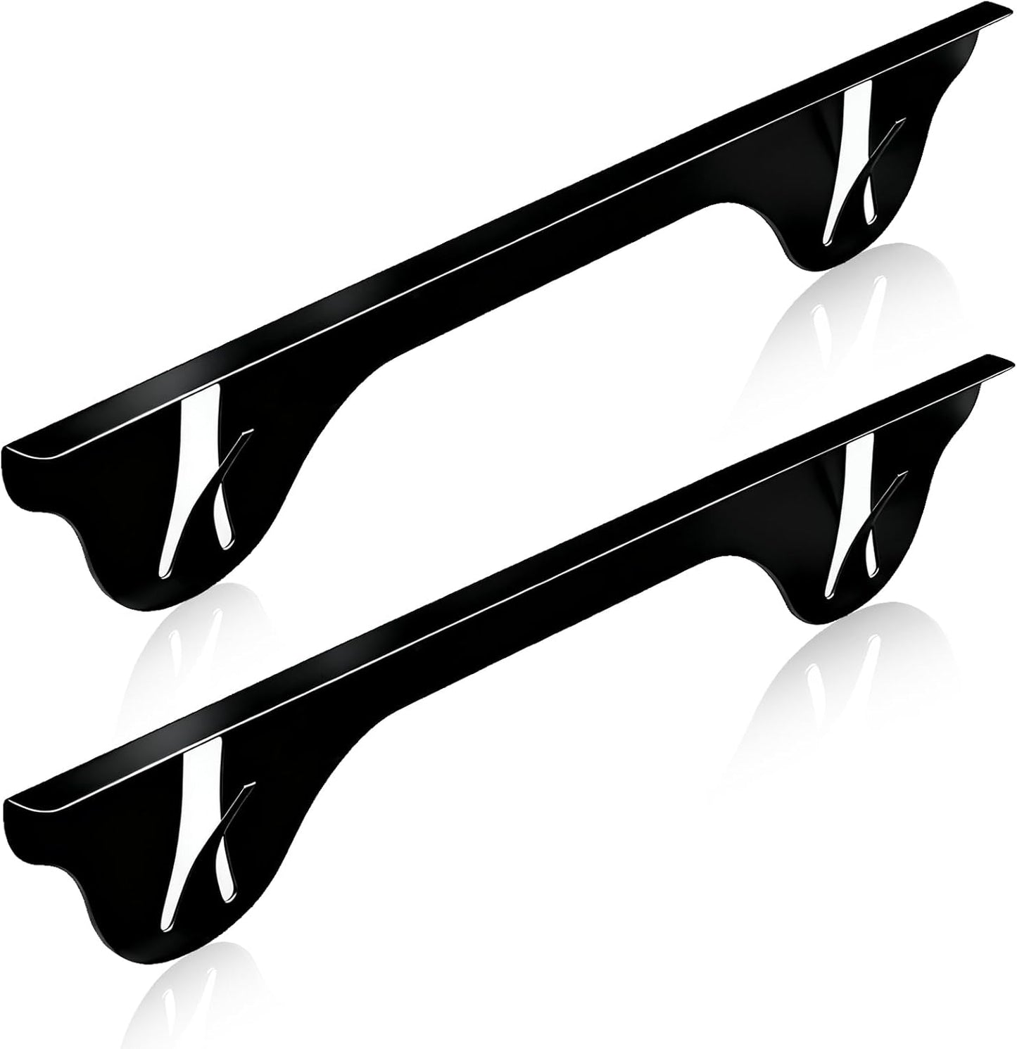 Stainless Steel Stove Gap Cover (2 Pack, Black), Stove Gap Filler for Kitchen, Range Trim Kit, Heat Resistant with Easy Clean, Adjustable Length 13.8” to 27.5”