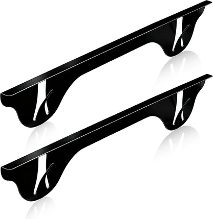 Stainless Steel Stove Gap Cover (2 Pack, Black), Stove Gap Filler for Kitchen, Range Trim Kit, Heat Resistant with Easy Clean, Adjustable Length 13.8” to 27.5”