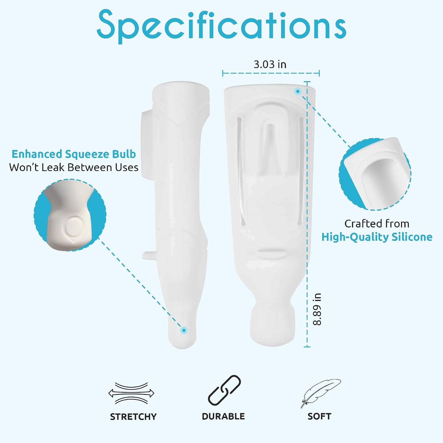 Squeezi 2 Unit Pack (Bright White) Wall Mounted Shower Dispenser and Organizer for Shampoo and Soap Bottles, Silicone Chamber