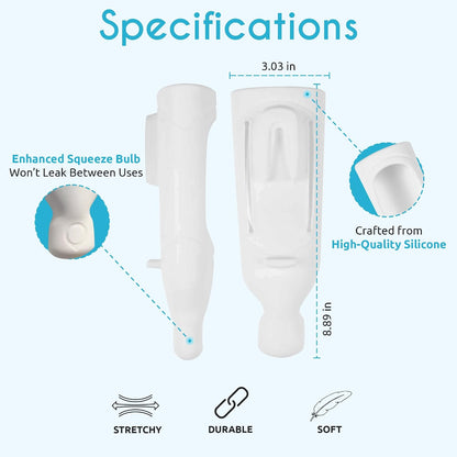 Squeezi 2 Unit Pack (Bright White) Wall Mounted Shower Dispenser and Organizer for Shampoo and Soap Bottles, Silicone Chamber