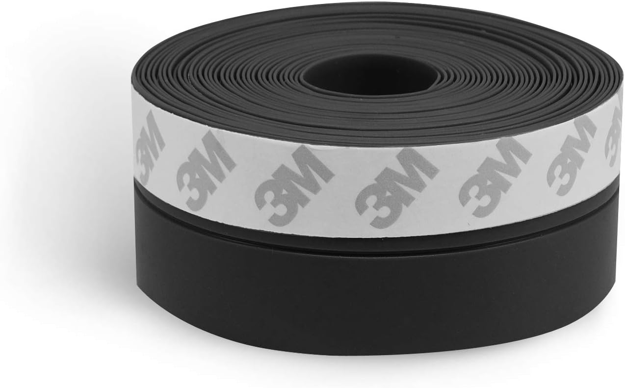 TAROSE Weather Stripping Door Seal, 33 Feet Long Transparent (Width 25mm) | Shower Door Seal Strip, Adhesive Silicone Tape, Door Draft Stopper, Blocks Drafts and Noise, for Doors & Windows