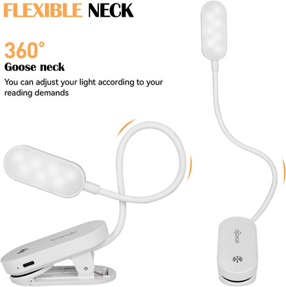 VAVOFO Rechargeable Book Light, 14 LEDs Eye Care Clip On Amber Reading Light for Bookworms Reading in Bed with 9 Colors 9 Brightness (Blue)
