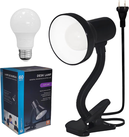 Xtricity LED Clip on Desk Lamp with 360° Flexible Gooseneck, White Finish