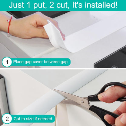 Stove Counter Gap Cover - 25 Inch Silicone Stove Gap Filler 2 Pack White | Kitchen silicone oven gap filler, countertop strips gap guard, easy to clean; white counter gap cover,crack guard for counter