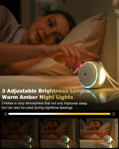 White Noise Sound Machine with 27 Soothing Sounds,Sleep Sound Timer and Memory Function - Portable Sound Machine for Baby and Adult at Home,Office,Travel and More