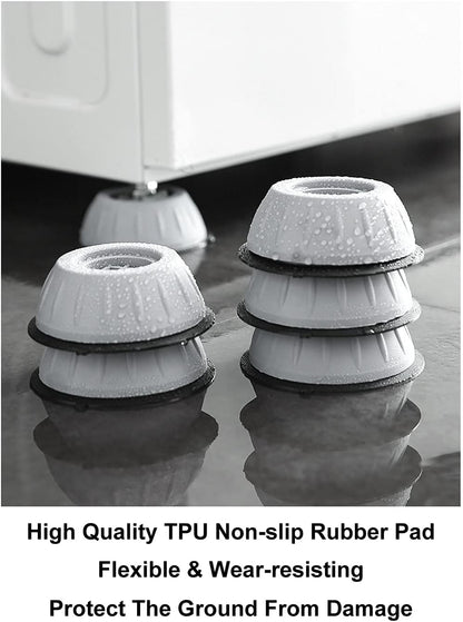 SUJAYU Anti Vibration Pads, 4 Pcs Washing Machine Antivibration Pads Washing Machine Feet, Anti Vibration Pads for Washing Machine, Anti Vibration Washing Machine Support, Dryer Shock Absorber Pads