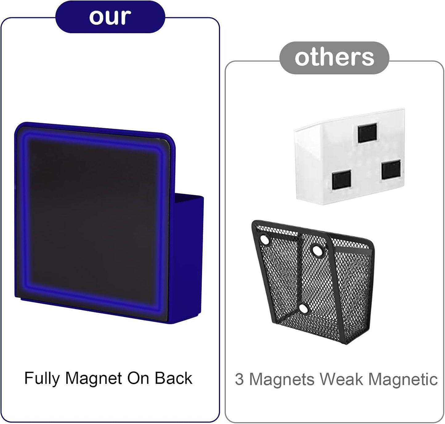 KITANIS Magnetic Pen Holder,2 Pack Magnetic Dry Erase Marker Holder with Generous Compartments,Strong Magnet Storage Marker Pen Pencil Organizer for Refrigerator,Whiteboard,Locker Accessories