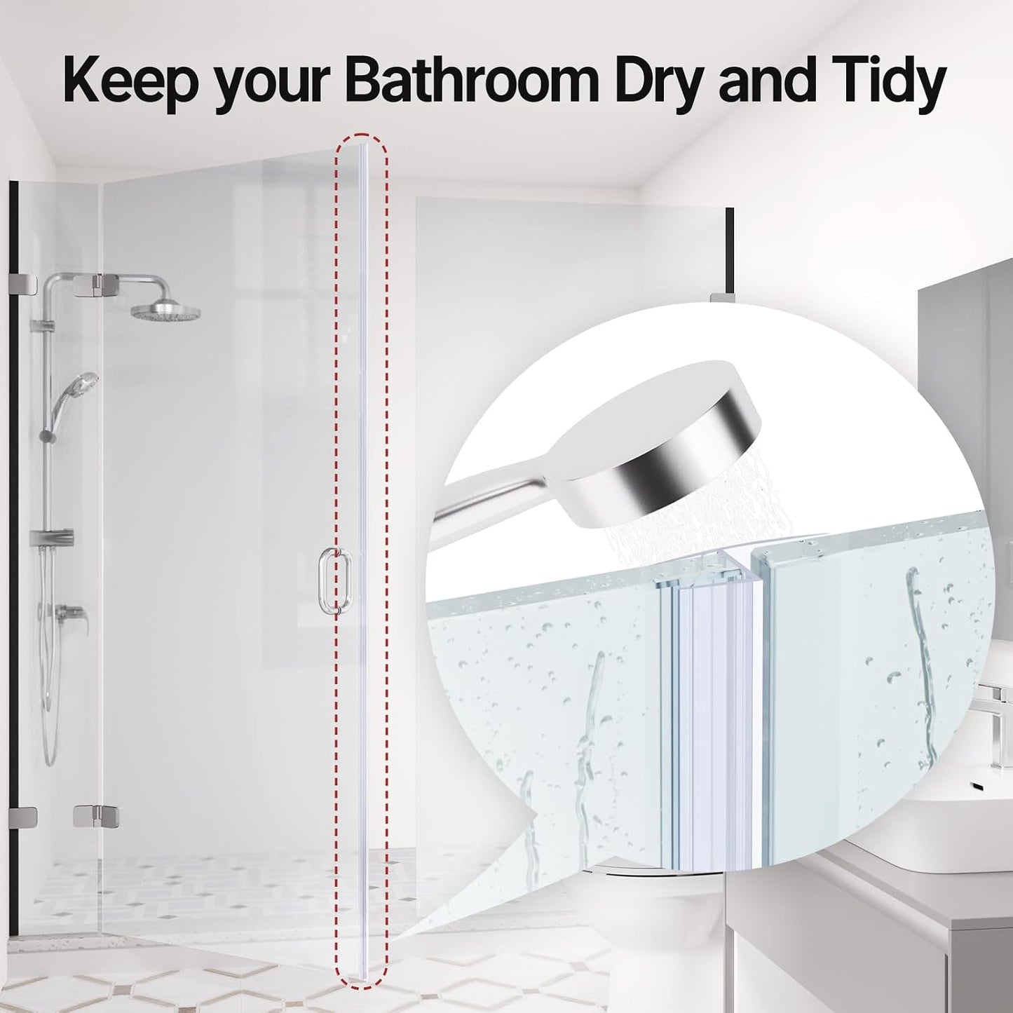 AmazerBath 3-Pack 15.75" Shower Door Bottom Seal for 3/8"(10mm) Glass - 3 Section Segmented Shower Installation Kit Frameless Glass Door Seal Strip