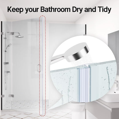 AmazerBath 3-Pack 15.75" Shower Door Bottom Seal for 3/8"(10mm) Glass - 3 Section Segmented Shower Installation Kit Frameless Glass Door Seal Strip