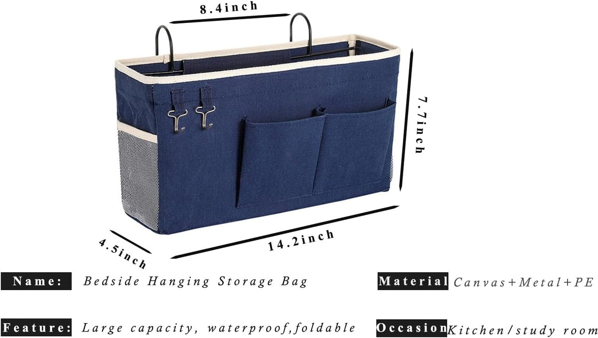 Bunk Bed Organizer, Bedside Caddy Hanging Bed Organizer Storage Bag With Pockets, for College Dorm Rooms Bed, Hospital Bed, Baby Bed Rails,Fishing Chair 14.2 * 4.5 * 7.7inch,Flower