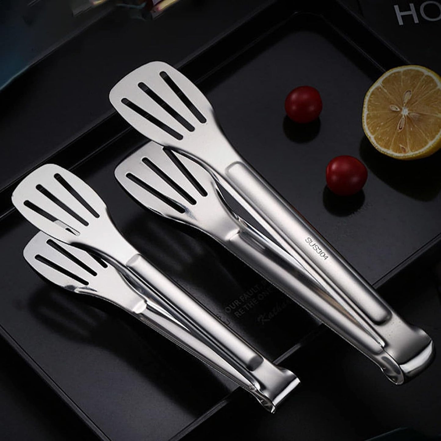 2 Pack Kitchen Tongs Stainless Steel Locking Cooking Barbecue Grilling Food Tongs Kitchen Clamps Sturdy High Resistant Heat Tongs (4PC (7inch,9inch,12inch,14inch))