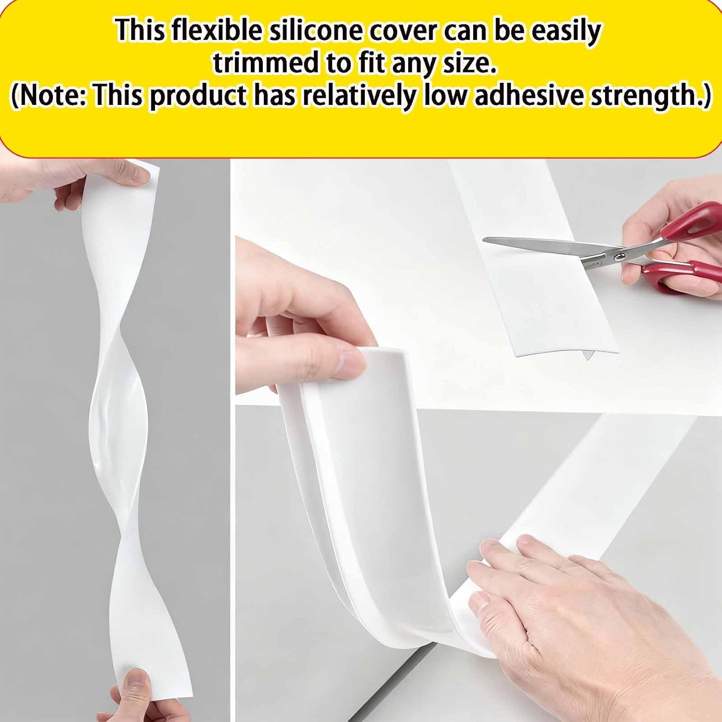 2 Pack Flexible Kitchen Stove Gap Covers, Silicone Gap Fillers(White,25in) | Between Counter and Stovetop,Washer, Oven, Dryer, Easy to Wipe, Food grade silicone material