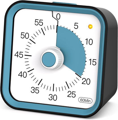 Visual Timer for Kids, Countdown Timer with Pause Function, White | Timer for Kitchen Cooking, Classroom, Study, Toddler, ADHD, Cute Timer Clock, Alarm 3 Volume Levels, Light Indicator