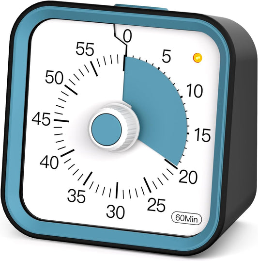 Visual Timer for Kids, Countdown Timer with Pause Function, White | Timer for Kitchen Cooking, Classroom, Study, Toddler, ADHD, Cute Timer Clock, Alarm 3 Volume Levels, Light Indicator