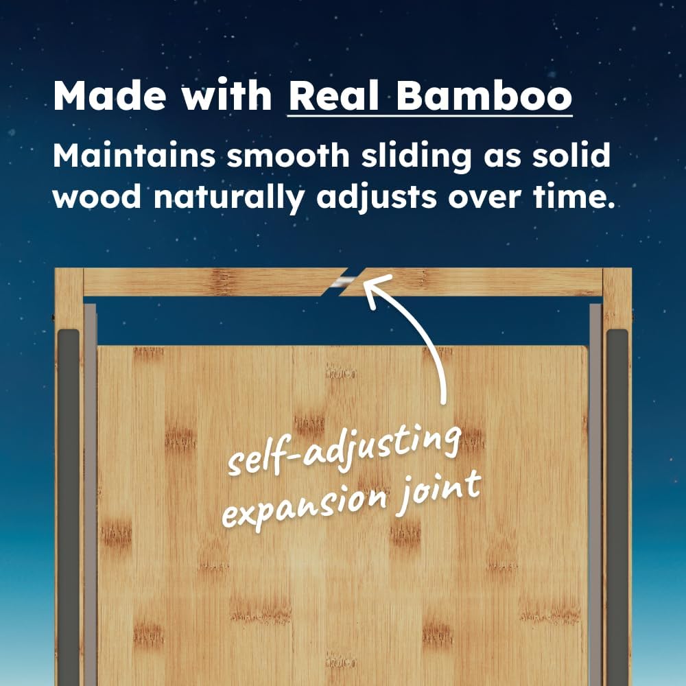 Retractable Bamboo Bedside Shelf – Stowy, The Bedside Organizer for Box Springs, Flat Base and Platform Beds – Bedside Caddy and CPAP Nightstand Solution