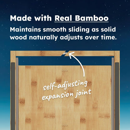 Retractable Bamboo Bedside Shelf – Stowy, The Bedside Organizer for Box Springs, Flat Base and Platform Beds – Bedside Caddy and CPAP Nightstand Solution